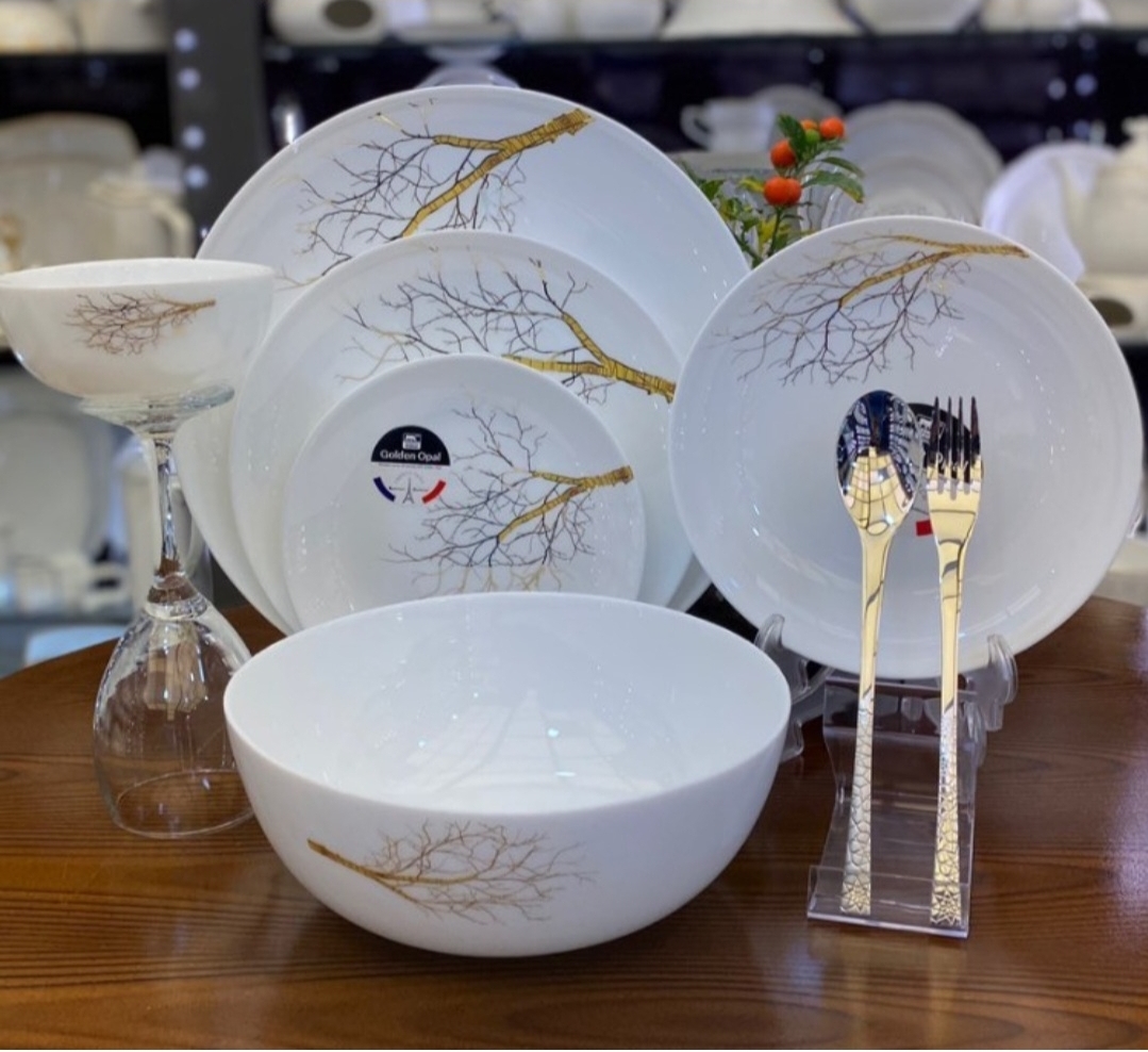 سرویس ۲۶ پارچه قالب دیوالی گلدن اوپال طرح درخت طلایی